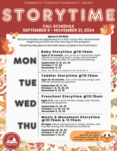 2024 Fall Storytimes