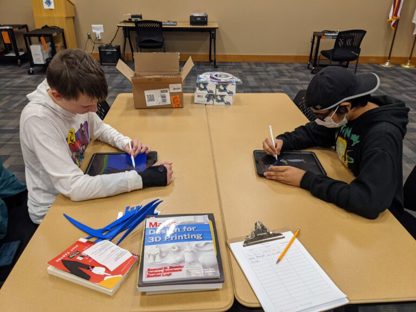 Two youths in Makerspace Room